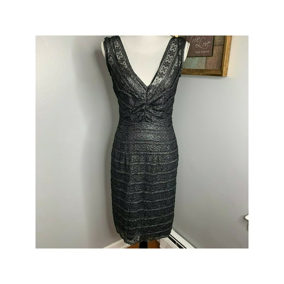 CALVIN KLEIN $169 Womens New Black Glitter Body Con Dress 14W Plus B B