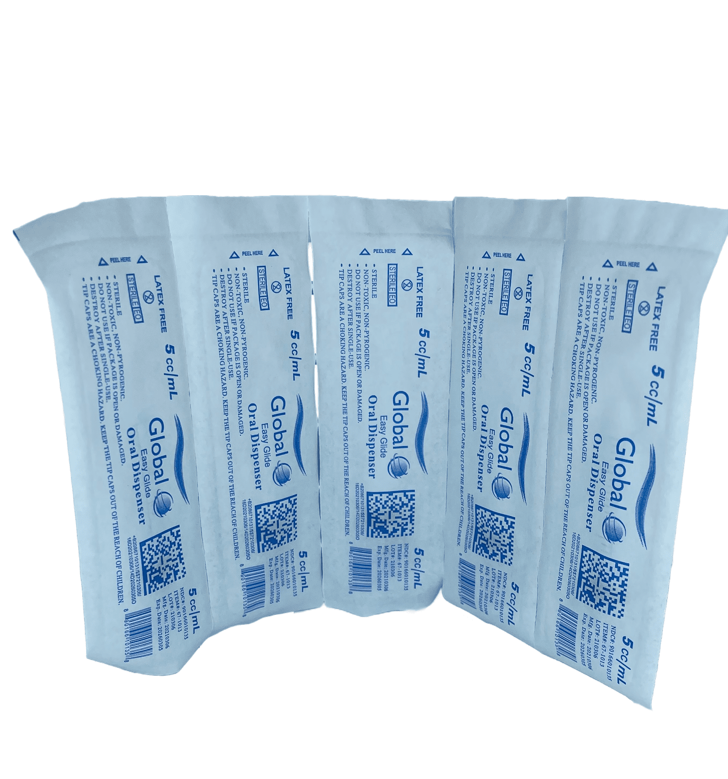 Easy Glide 5ml 5cc Oral Syringe, Sterile, Caps Included, Great for Oral Medicine and Home Care, 100 Pack