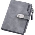 thumbnail image 1 of KAIYANG Monedero vintage para mujer, billetera larga con gran capacidad, elegante y lindo monedero para dama negro gris oscuro, 1 of 5