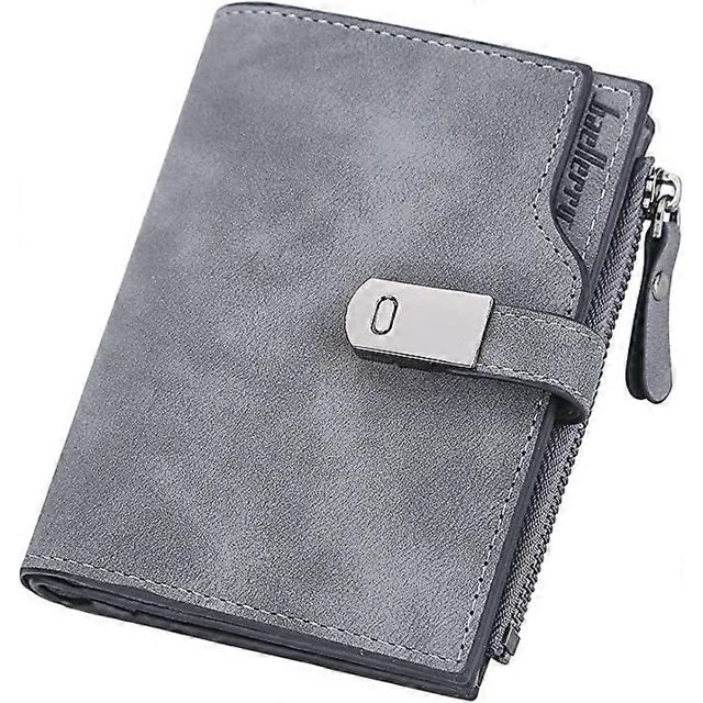 KAIYANG Monedero vintage para mujer, billetera larga con gran capacidad, elegante y lindo monedero para dama negro gris oscuro