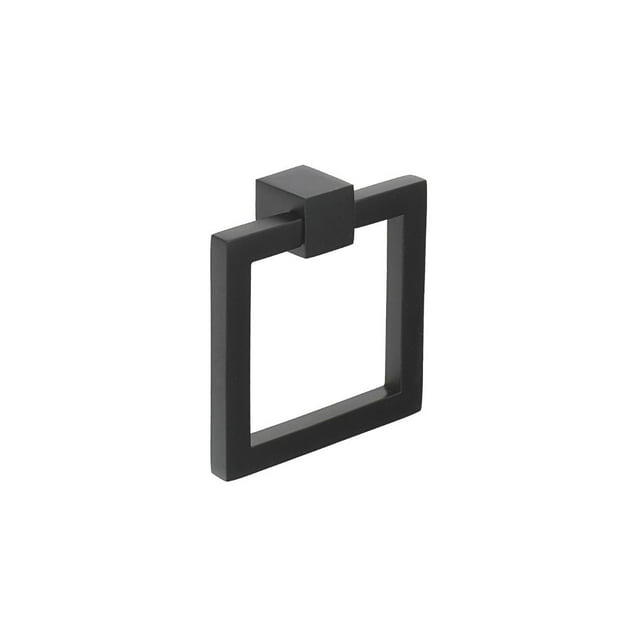 Ring Pull Square 2″ Cabinet Handle – Solid Sand Cast Brass Drop Pull, Satin Nickel, Brushed Brass, Polished Nickel, Black, Chrome,Modern Cabinet, Drawer, Furniture Hardware