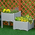 thumbnail image 2 of GVN Planter Garden Boxes Outdoor,2-Piece Raised Garden Bed with Legs, Gray, 2 of 11