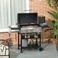 thumbnail image 2 of Outsunny Propane Gas Grill, 40,000 BTU Outdoor BBQ Grill Cart, Black, 2 of 10