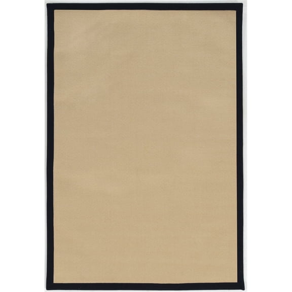 Linon McClure Machine Tufted Polypropylene 12'x15' Rug in Natural and Black