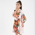 thumbnail image 3 of KYAIGUO Girls Silky Robes Pajamas for Kids Baby，Little Big Boys Silk Satin Night-Robe Print Summer Pj Youth Floral Printing Bathrobe Sleepwear Clothes ,Size 2-14T, 3 of 7