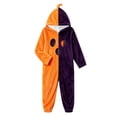 thumbnail image 5 of Weebloom Halloween Kids Pumpkin Hooded Onesie Pajamas Flannel Funny Romper For Cozy Jumpsuit For Holiday Dress Up Role Play Outfits Pjs Loungewear For Boys Girls Orange 4-5 Years, 5 of 6