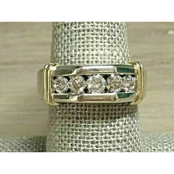 2 CT Lab Created Diamond Men's Wedding Band Ring 14K White Gold Plated Silver