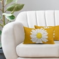 thumbnail image 5 of Daisy Flower Mustard Lumbar Pillow Covers 12x20 Inch White Petal Floral Bloom Decorative Pillow Cases Spring Summer Seasonal Cushion Covers Farmhouse Home Decor For Porch Couch Outdoor Set of 2, 5 of 6
