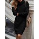 thumbnail image 4 of Vestido de punto de cuello alto para mujer, Jersey informal de manga larga, liso, elegante, cálido y holgado, para invierno, 4 of 7