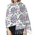 thumbnail image 5 of Shawl Wraps for Women - Violets Flowers Purple Pink Oversized Fall Winter Fashion Blanket Scarf for Women, 5 of 6