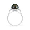 thumbnail image 2 of ANGARA Tahitian Cultured Pearl Ring with Trio Diamonds in 925 Sterling Silver for Women | June Birthstone, Birthday, Anniversary, Jewelry Gift for Women | Pearl Ring, 2 of 8