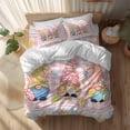 thumbnail image 2 of Easter Gnome Queen Size Comforter Set, Cute Gnomes Colorful Eggs Rabbits Pink Buffalo Plaid Bedding for All Seasons, 4 Pcs Bed Set, 1Quiltcover (90"x92") ,1Sheet(94"x116"), 2Pillowcases (30"x20"), 2 of 9