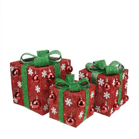Northlight Seasonal 3 Piece Bows Lighted Christmas Yard Art Decorations ...