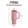 thumbnail image 6 of RTIC 30 oz Ceramic Lined Road Trip Tumbler, Leak-Resistant Straw Lid, Dusty Rose Glitter, 6 of 10