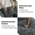 thumbnail image 4 of Aukfa 51" Oversized Accent Chair with Half-moon Storage Ottoman Set for Living Room, 5 Pillows, Linen, Gray, 4 of 9