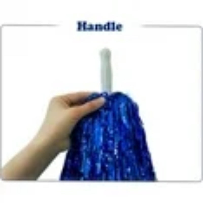 12PCS Pom Poms Cheerleading Metallic Foil Cheer Pom Poms with Plastic Handles for Rooters Cheering Squad Team Spirit Sports