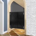 thumbnail image 3 of Swinging Door, Interior Pine Wood Cafe Doors, Auto Close Partition Door with 4 Hinges, for Hallway Porch Kitchen Bar Stairs Entrance, 35.43 * 35.43 in, Black, 3 of 9