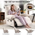 thumbnail image 5 of HOMYEDAMIC Oversized Recliner Chair, Plus Size 28 inch Large Wide Seat Manual Flannel Recliner with Pockets & Massage Pillow 350 lb Capacity for Living Room Adults, 5 of 7