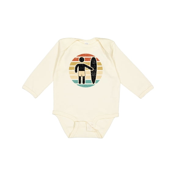 Inktastic Surfing Retro Sunset for Surfer Boys or Girls Long Sleeve Baby Bodysuit