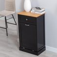 thumbnail image 2 of Tilt Out Trash Cabinet, Freestanding Wooden Kitchen Trash Recycling Cabinet with Drawer & Removable Cutting Board, Dog Proof Trash Can Cabinet, Black, 2 of 12