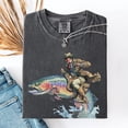 thumbnail image 3 of Cowboy Riding Rainbow Trout T-Shirt | Genuine Comfort Colors | Cowboy Fishing Club Rodeo Graphic Tee, 3 of 5