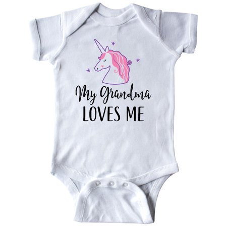 

Inktastic Grandma Loves Me Unicorn Girls Gift Baby Girl Bodysuit