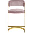 thumbnail image 3 of Meridian Furniture Stephanie 26"H Velvet Counter Stool in Pink (Set of 2), 3 of 7