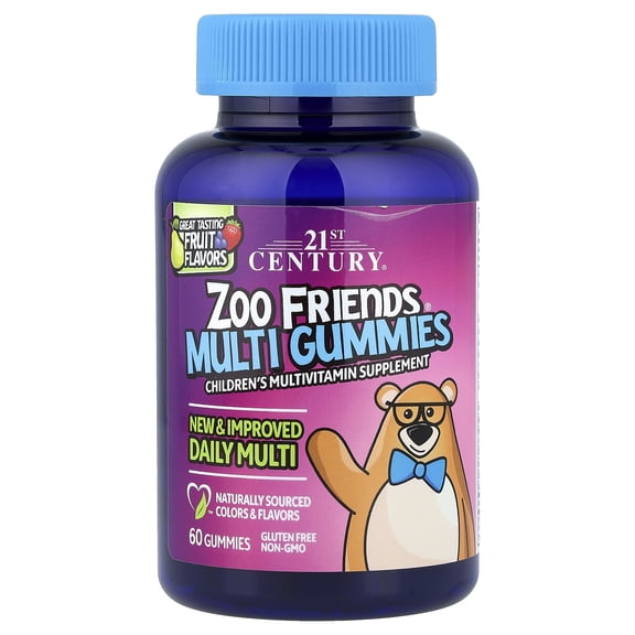 21st Century Zoo Friends Multi Gummies, 60 Each
