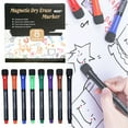 thumbnail image 2 of Less Than 5 Pen Whiteboard Markers 8 Count Colorful Tip Thin Markers with Eraser for Home School Brilliant 2ml, 2 of 9