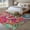Light Green Light Blue Deep Red, variant on Area Rug for Living Room, Colorful Ethnic Non-Slip Indoor Large Carpet for Bedroom/Dining Room, Modern Abstract National Geometric Red Washable Low-Profile Rectangle Floor Runner Rugs - 6 x 9 Ft