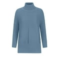 thumbnail image 6 of MGCWSH Women's Oversized Turtleneck Sweaters 2024 Fall Batwing Sleeve Ribbed Tunic Sweater Royal Blue S, 6 of 6