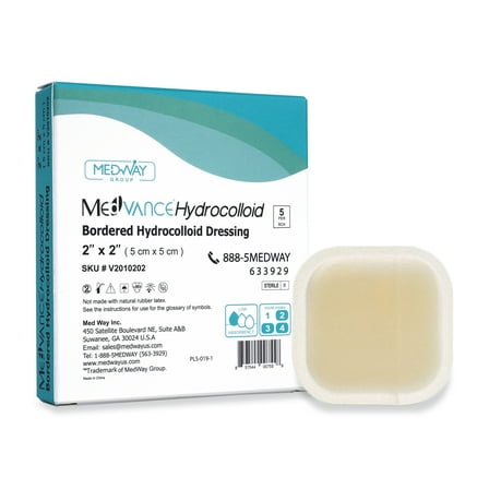 MedVance TM Hydrocolloid - Bordered Hydrocolloid Adhesive Dressing 2" X 2" Box of 5 DRESSINGS