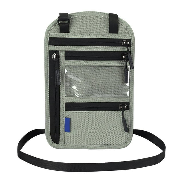 Nylon Wallet with Crossbody Straps Multifunctional Card Cash Phone Holder Bag Pouch Unisex Travel Organizer Backpacking