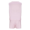 thumbnail image 6 of CheerKidz Two Piece Sets for Women Summer Stripe Print Matching Home Shorts Set Tank Tops and Biker Shorts Drawstring Elastic Waist Homewear Outfits(Pink,S), 6 of 7