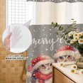thumbnail image 2 of No Hook Shower Curtain with Built-in Rings - Vintage Merry Christmas Washable Waterproof Fabric Bathroom Curtains for Hotel,Rentals, 72 X 72 Inch Long , Watercolor Snowflakes Owl Red White, 2 of 9
