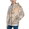 thumbnail image 2 of Rocae World Map With Animals for Zip Up Hoodies for Teen Sweatshirt with Hood-Small, 2 of 6