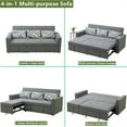 thumbnail image 3 of Aukfa 77" Sofa Bed 3 Seat Convertible Sleeper Couch for Living Room, 3 Pillows, Linen, Gray, 3 of 11