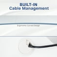 thumbnail image 4 of VIVO White 63" x 32" Table Top for Adjustable Standing Desk Frames, 4 of 8