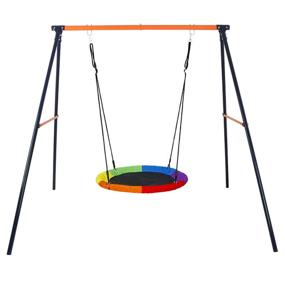 ZENSTYLE Outdoor Spider Swing Set - 40" Tree Web Swing   72" Steel Frame Stand Combo, Adults Kids Teenagers