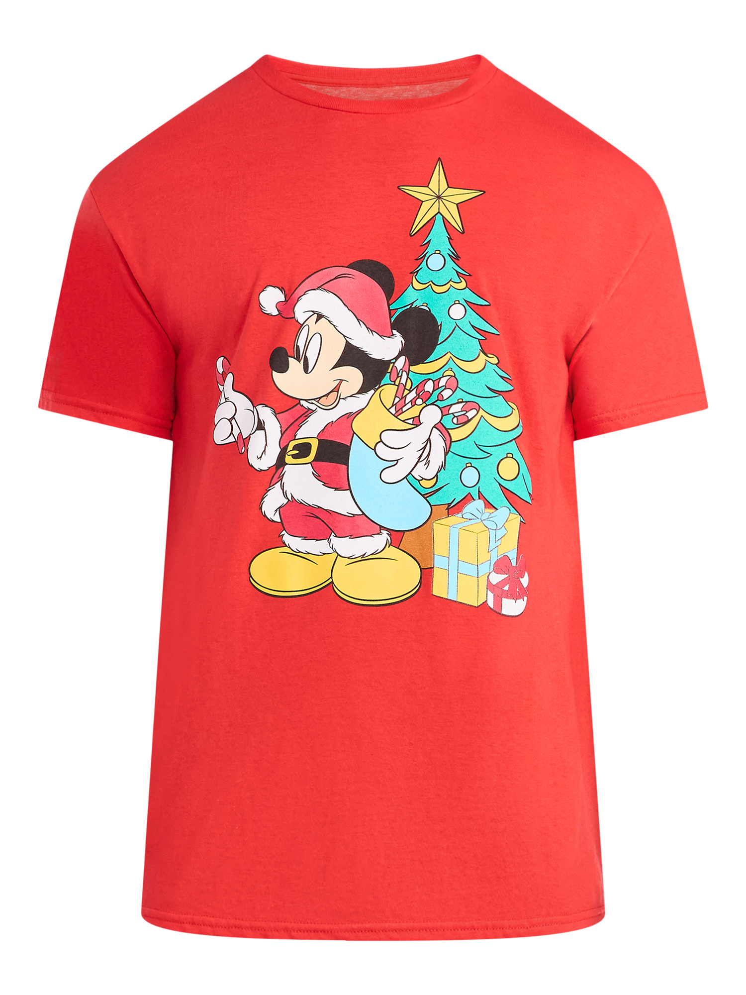 Christmas Mickey Mouse Men’s and Big Men's Graphic Tee, Sizes S-3XL
