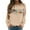 Khaki, variant on Fiaer Thanksgiving Sweatshirts for Women Plus Size Crew Neck Long Sleeve Pullover Letter Floral Graphic Baggy Tops White XL
