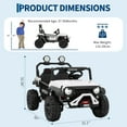 thumbnail image 4 of CazToi 24V 2 Seater 4WD Ride On Car with Remote Control Bluetooth and LED Lights for Big Kids, 4 of 8