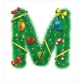 thumbnail image 3 of Ambesonne Christmas Alphabet Duvet Cover Set, Letter M Noel, 2-Calking, White Green and Mustard, 3 of 7