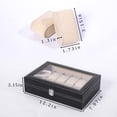 thumbnail image 3 of Coward Watch Case, Watch Organizer for Men, 12 Slot PU Leather Watch Box, Watch Holder, Portable Watch Display Case with Glass Window, 3 of 7