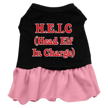 Christmas Pet Dog Cat Dress Screen Printed, "Head Elf In Charge"