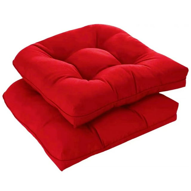 Xiao Hua 4 cojines gruesos y cómodos para jardín, terraza, hogar, cocina y oficina, 48 x 48 cm (rojo)