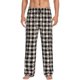 thumbnail image 1 of Balery Black Plaid Heart Pantalones de pijama para hombre, pijama ultraligero, pantalón de descanso-Small, 1 of 6