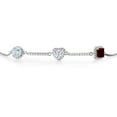 thumbnail image 2 of Gem Stone King 925 Sterling Silver Bracelet for Women Round Aquamarine Moissanite (1.84 Cttw), 2 of 4