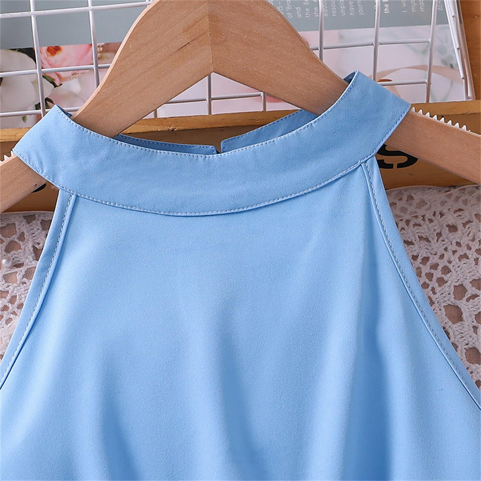 Hfolob Girls Summer Dress Children's Girl 2024 Child Clothing 7 12 Years Old Sleeveless Dress Fashion Clothes