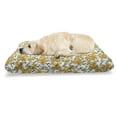 thumbnail image 1 of Floral Pet Bed, Computer Graphics Arrangements Flowers and Leaves on Plain Background, Resistant Pad for Dogs and Cats Cushion with Removable Cover, 24" x 39", Pale Orange and White, by Ambesonne, 1 of 4